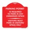 Signmission Parking Permit Is Required to Park in ANY Unmarked Space Visitors Must Park in Visito, RW-1818-23400 A-DES-RW-1818-23400 - alternate 1